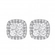 18k White Gold Diamond Cluster Earrings