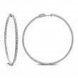 18k White Gold In And Out Diamond Hoops 