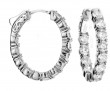18k White Gold Diamond Hoop Earrings 
