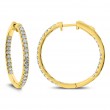 18k Yellow Gold In And Out Diamond Hoop Earrings