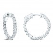 18k White Gold In And Out Diamond Hoop Earrings  
