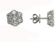 18k White Gold Floral Diamond Stud Earring