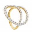 An 18k Yellow Gold Diamond Twist Ring