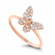 An 18k Rose Gold Diamond Butterfly Ring