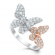 An 18k White And Rose Gold Butterfly Diamond Ring