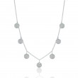 An 18k White Gold 7 Disc Necklace 