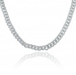 An 18k White Gold Diamond Cuban Link Necklace