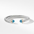 Cable Classics Collection® Bracelet with Blue topaz and 14K Gold