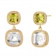 SYNA Mogul Rock Crystal Cushion Diamond Earrings