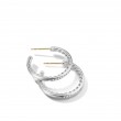Small Hoop Earrings with Pave Diamonds