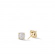Chatelaine®: Stud Earrings in 18K Yellow Gold with Full Pave Diamonds