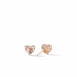 Heart Stud Earrings in 18K Rose Gold with Morganite