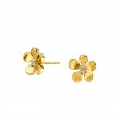 SYNA 18K Yellow Gold Flower Studs