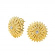 SYNA 18kyg flower clip-back earrings withchampagne diamonds (approx 0.3ct)