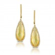 18K Yellow Gold Diamond Earring With Citrine Over White Mother Of Pearl. No Diamonds On U-Tops