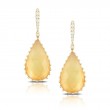 18K Yellow Gold Diamond Earring With Citrine Over White Mother Of Pearl