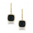 Doves 18k Yellow Gold Black Onyx And Diamond Earrings