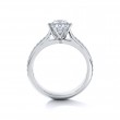 A Platinum Arched Trellis Semi Mount Engagement Ring