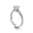 A Platinum Arched Trellis Semi Mount Engagement Ring