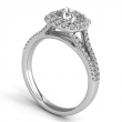 A Platinum Pave Set Semi-mount Engagement Ring 