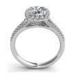 A Platinum Pave Set Semi-mount Engagement Ring 