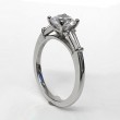 Platinum Tapered Baguette Engagement Ring Semi-mount.