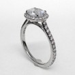 A Platinum Horizontal Pave Engagement Ring