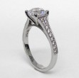 A Platinum Pave Set Diamond Semi Mount Engagement Ring