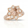 18K Rose Gold Diamond Ring With Morganite Center Stone