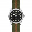 Ranger 39mm steel case Green red and beige fabric strap