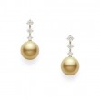 Mikimoto Golden South Sea Cultured Pearl And Diamond Earrings