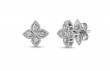 Princess Flower Diamond Stud Earrings