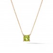 Pendant Necklace with Peridot and Diamonds in 18K Gold