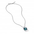 Chatelaine®: Pave Bezel Pendant Necklace with Hampton Blue Topaz