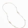Helena Pearl Station Necklace in 18K Yellow Gold with Diamonds