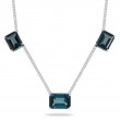 18K White Gold Diamond Necklace With London Blue Topaz