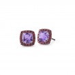 A & Furst Dynamite Stud Earrings with Amethyst and Rubies