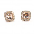 A & Furst 18k Rose Gold Morganite And Diamond Stud Earrings