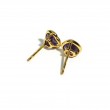 A & Furst 18k Yellow Gold Amethyst Heart Shape Stud Earrings 