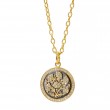 SYNA 18K Yellow Gold 925 Flower Pendant With Champagne Diamonds