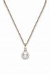 Mikimoto Pearl And Diamond Necklace In 18k Yellow Gold