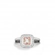 Petite Albion Ring with Morganite and Diamonds