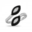 18K White Gold Diamond Ring With Black Onyx