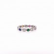 A Platinum Marquise And Round Shaped, Diamond And Multi-color Eternity Band