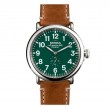 Runwell 47mm, Stainless Steel Green Dial Leather Strap Watch