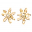 SYNA 18k Yellow Gold Jardin Diamond Flower Earrings
