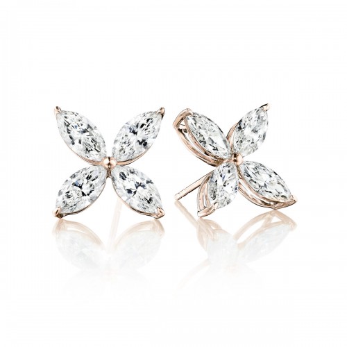 Floral Marquise Diamond Earrings