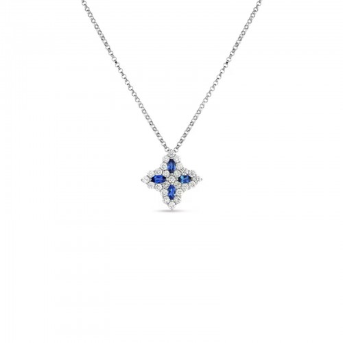 Roberto Coin Sapphire Princess Flower Pendant Necklace