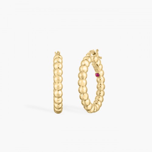 Oro Classic Beaded Hoop Earrings
