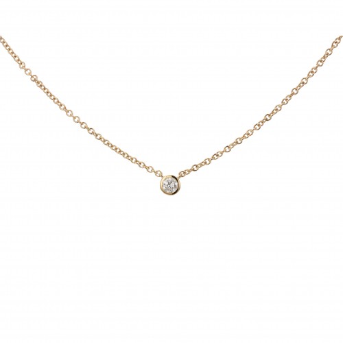 Bezel Set Round Diamond Necklace